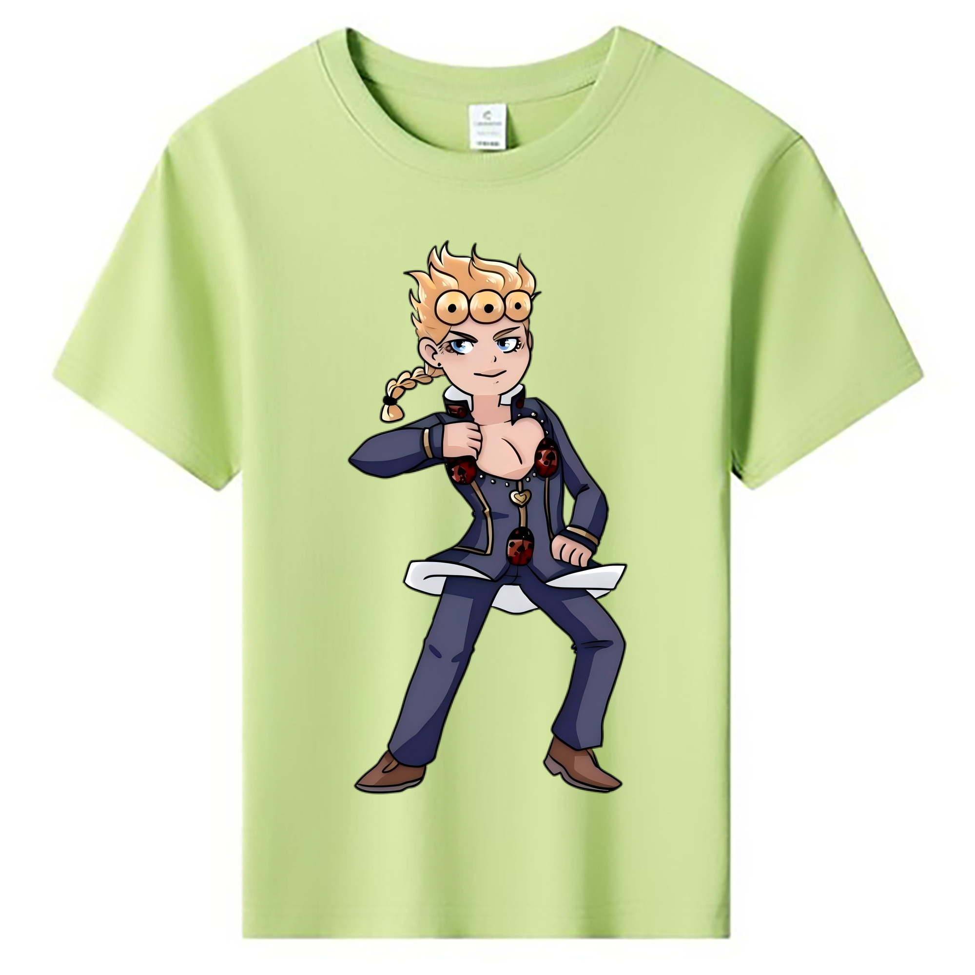（画像用） ジョジョの奇妙な冒険 ジョルノ?ジョバァーナ JoJo's Bizarre Adventure Giorno Giovanna 綿100％キッズTシャツ（フロントプリント）